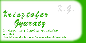 krisztofer gyuratz business card