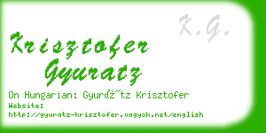 krisztofer gyuratz business card